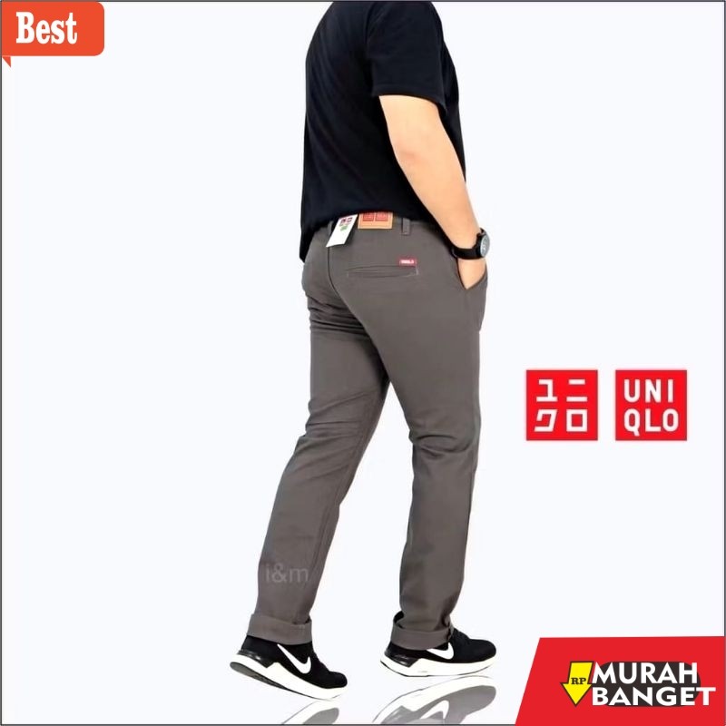 celana cargo panjang pria celana UNIQLO panjang/celana chinos pria slimfit/celana terbaru