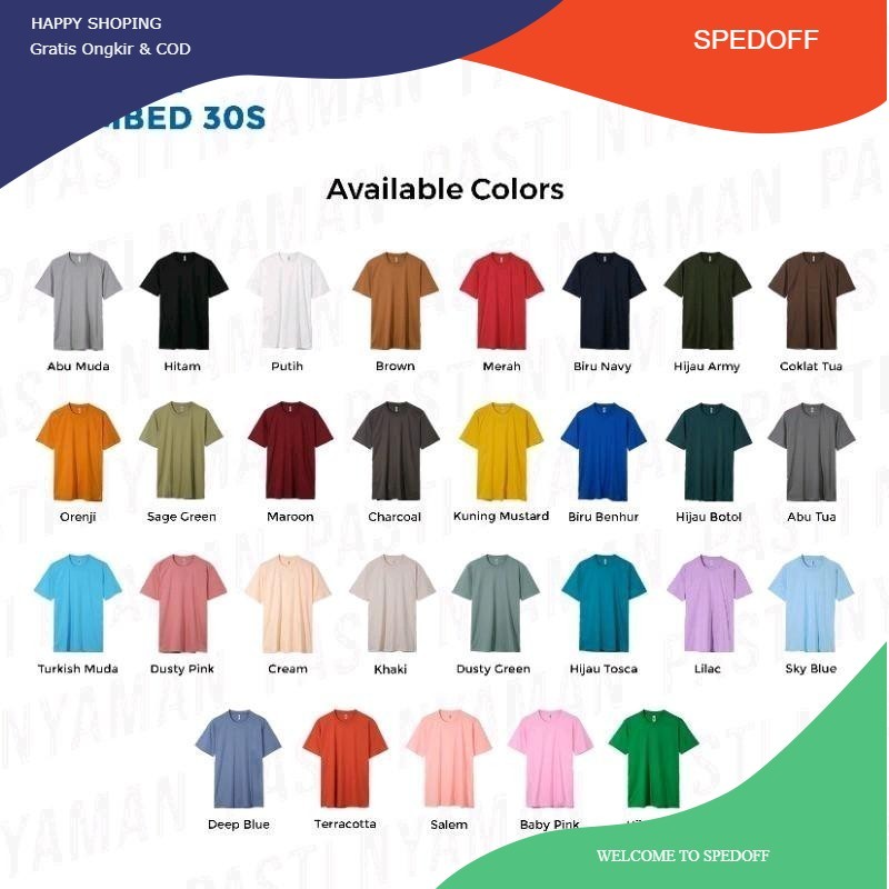 kaos polos biru langit real katun 30s Pria Oblong Distro Combed Dewasa Unisex