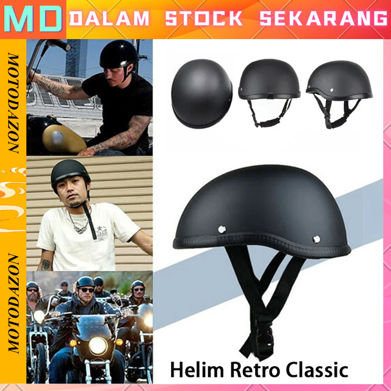 【Stok Tersedia】Harley Davidson HDCI Helm Retro Classic Helm bBatok tTriumph Royal Enfield Vespa Clas