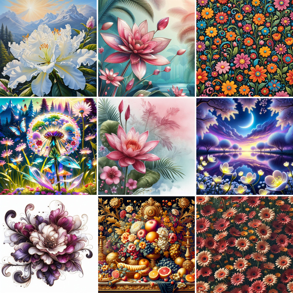 

Flowers Chrysanthemum Lotus DIY Paint By Numbers Set Oil Paints 40*50 Canvas Pictures Wall Paintings Crafts For Adults Wholesale