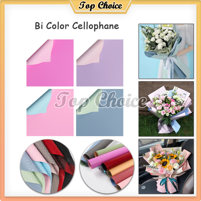 

Bi Color Cellophane 20 pcs / Waterproof Kertas Buket Bunga / Wrapping Cellophane