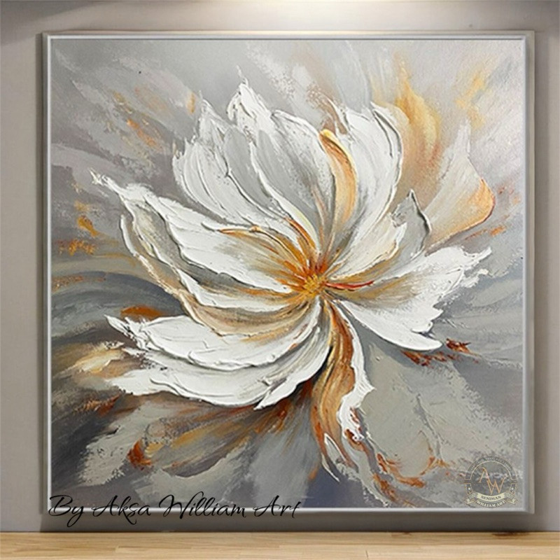 

lukisan abstrak bunga modern art