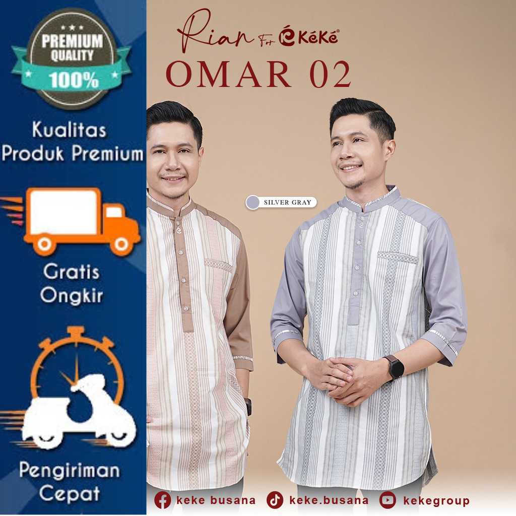 KekeGrosirJakut - Kd Dl Omar 02 Baju Koko Katun Pria Dewasa by Keke