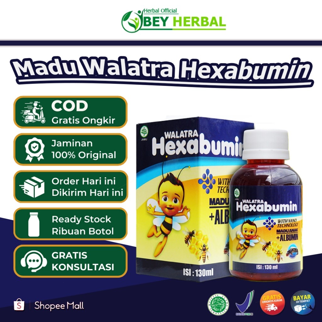 Madu walatra hexabumin - Hexabumin Pelancar Bicara - obat untuk anak terlambat berjalan - Hexabumin 