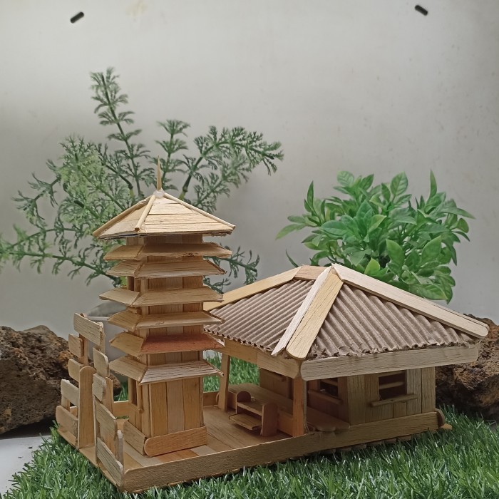✔Anh.S✔ - TERBARU Miniatur Rumah Adat Bali Stik es Krim