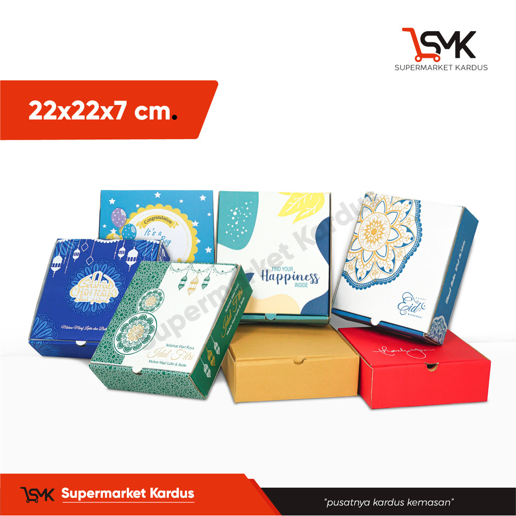 

Box 22x22x7 Kardus/polos/Hampers/hoodie/mukena/ultah/ulang tahun/happybirthday/it's boy/it's girl/baby/bayi/tinggi7