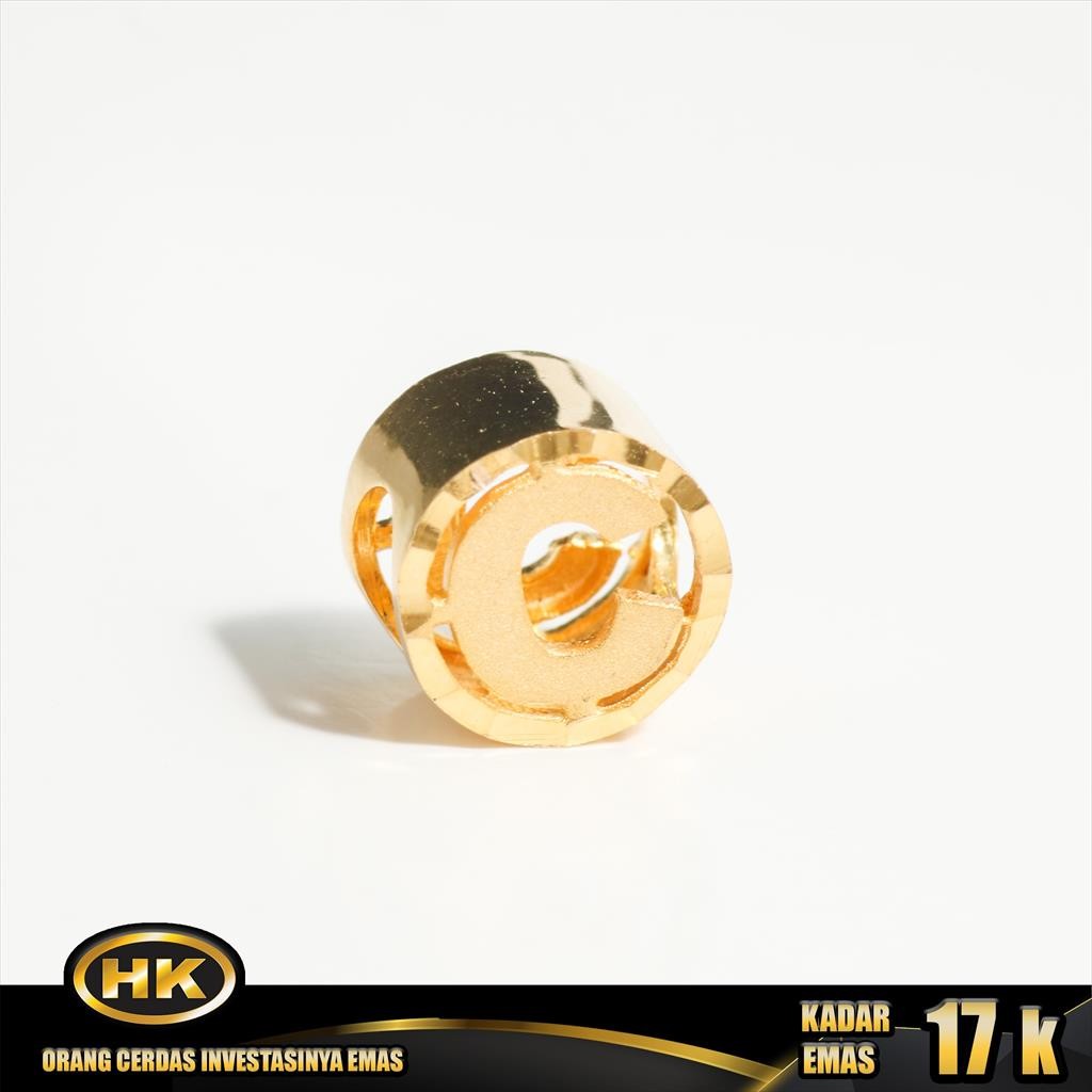 Liontin Emas 17K - Huruf C - HK Gold