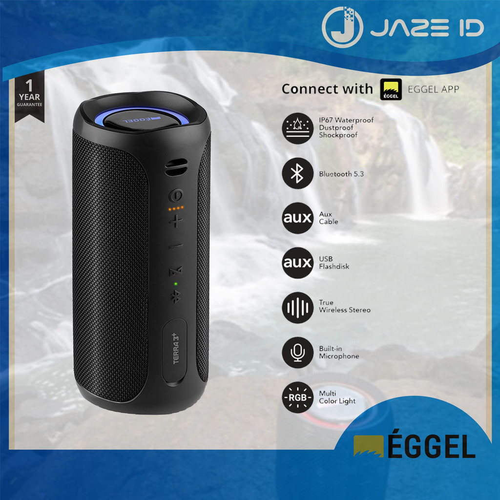 Eggel Terra 3 Plus + S Waterproof Portable Bluetooth Speaker Stereo HIFI
