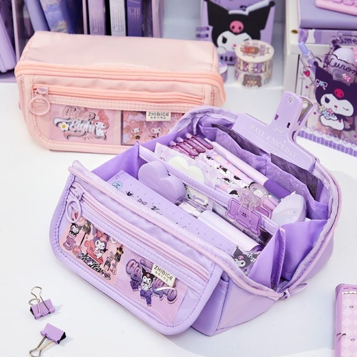 

BEST Kotak Pensil Sanrio Besar/Tempat Pensil Alat Tulis Kuromi Cinnamoroll - Ungu