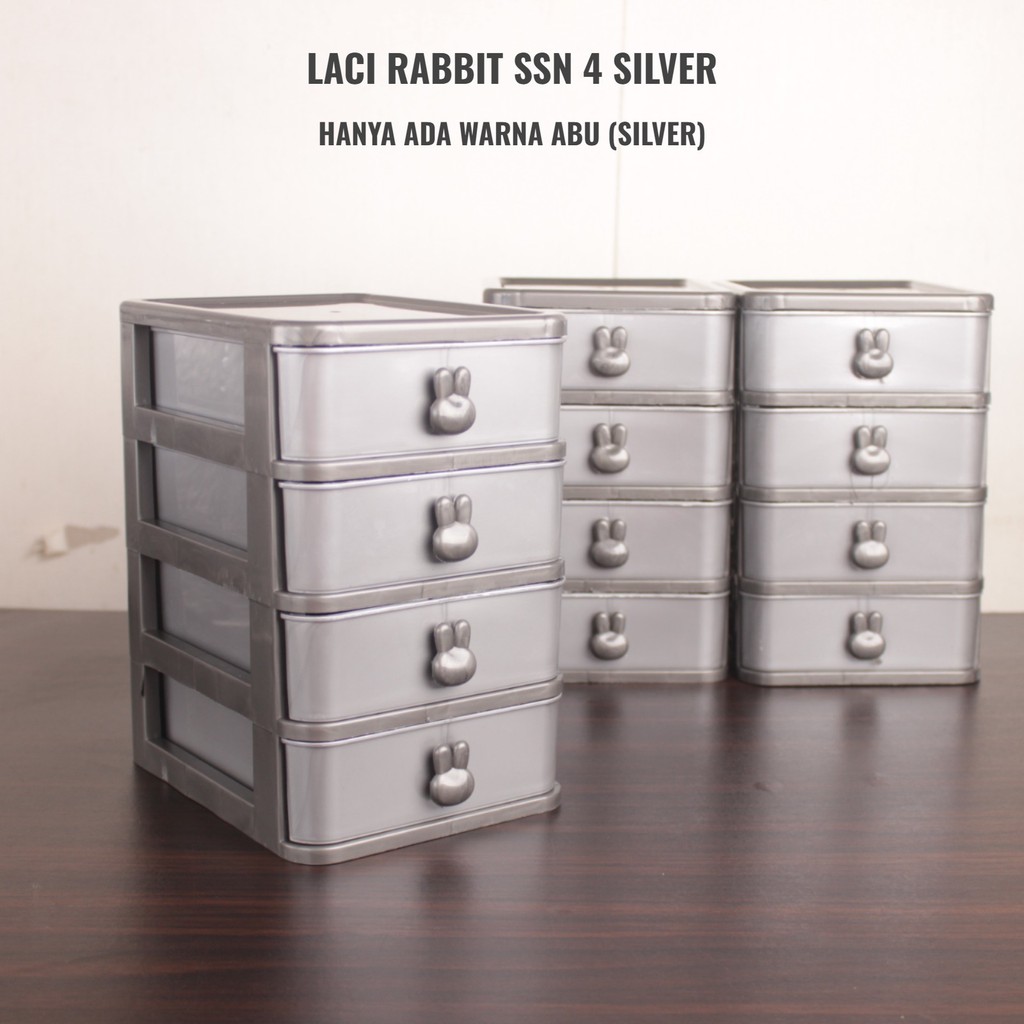 laci mini kosmetik/laci obat/laci plastik serbaguna rabbit ssn 3 4 silver