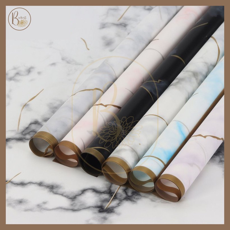 

[ 5 LEMBAR ] Kertas Bunga Cellophane Motif Marble Motif Marmer Paper Marble Flower Wrapping Paper Kertas Buket Bunga ZH