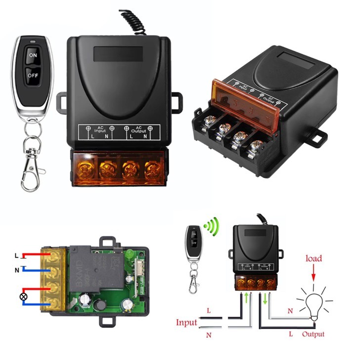 Wireless Relay Switch Modul Remot Control Saklar Receiver 1 Chanel CH RF 433MHz