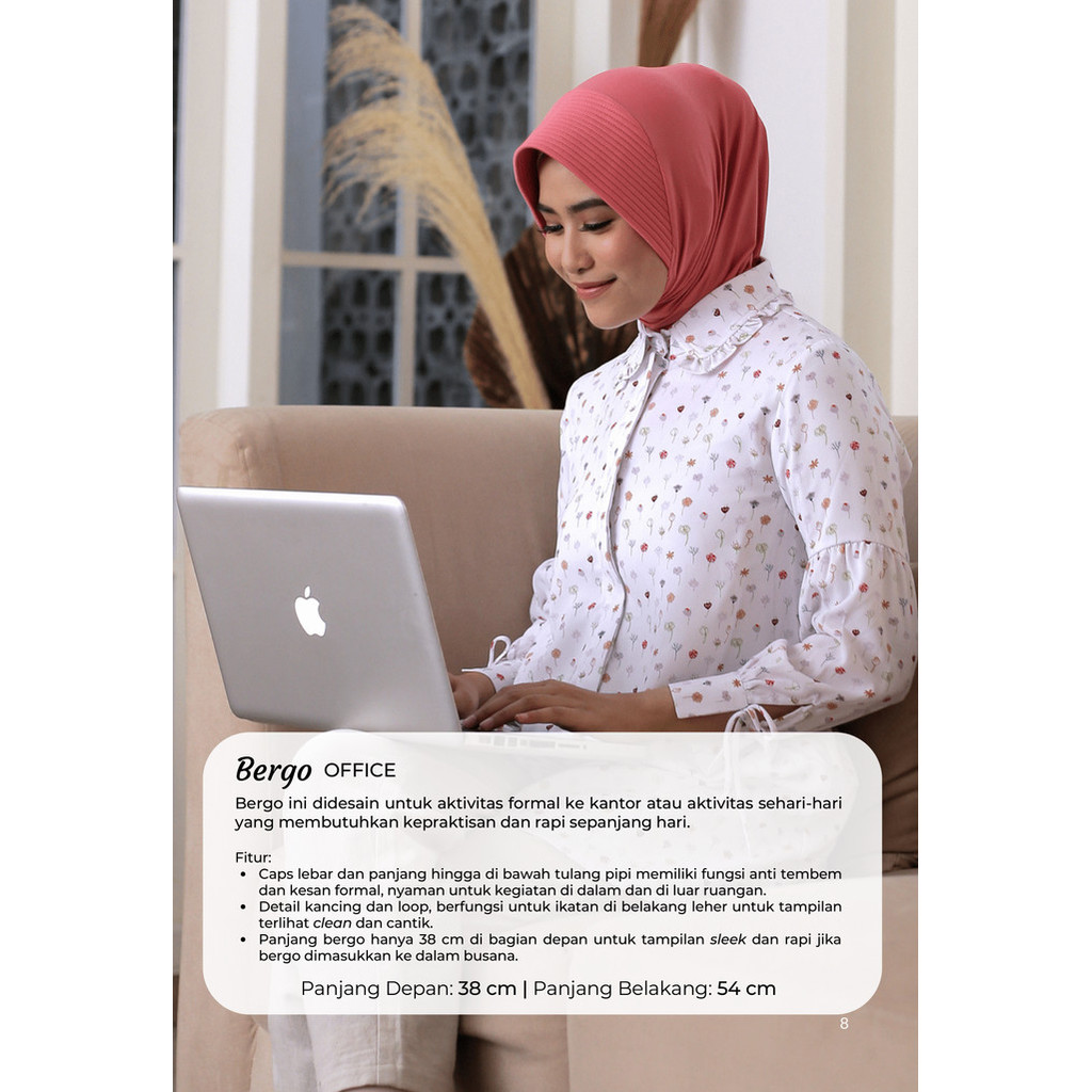 ✨TERLARIS✨ -ZOYA Bergo Office Kerudung Instan Hijab Jilbab Bergo Jersey Muslim - Pink