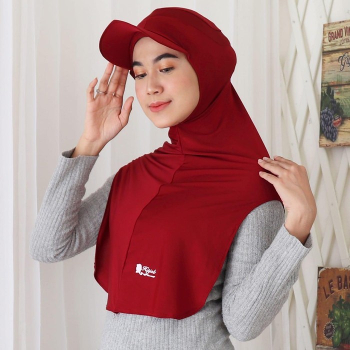 ✨TERLARIS✨ -New Topi Hijab Sport Instant Long Runner - TOPI HITAM
