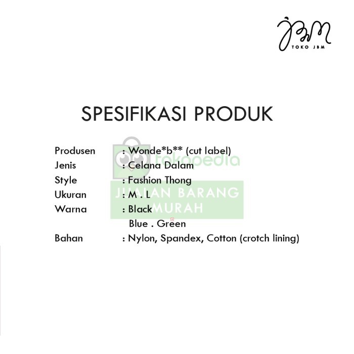 ✨TERLARIS✨ -G String / Thong Branded / Celana Dalam Wanita i - Ink Black, BIGG L