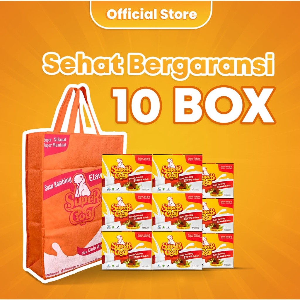 

Super goat Susu Kambing Etawa Bubuk Gula Aren Original Sachet Minuman Serbuk Milk Powder 10 Box