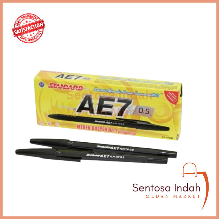 

Pulpen / Ballpoint STANDARD AE-7 0.5 Hitam Isi 12 Pcs