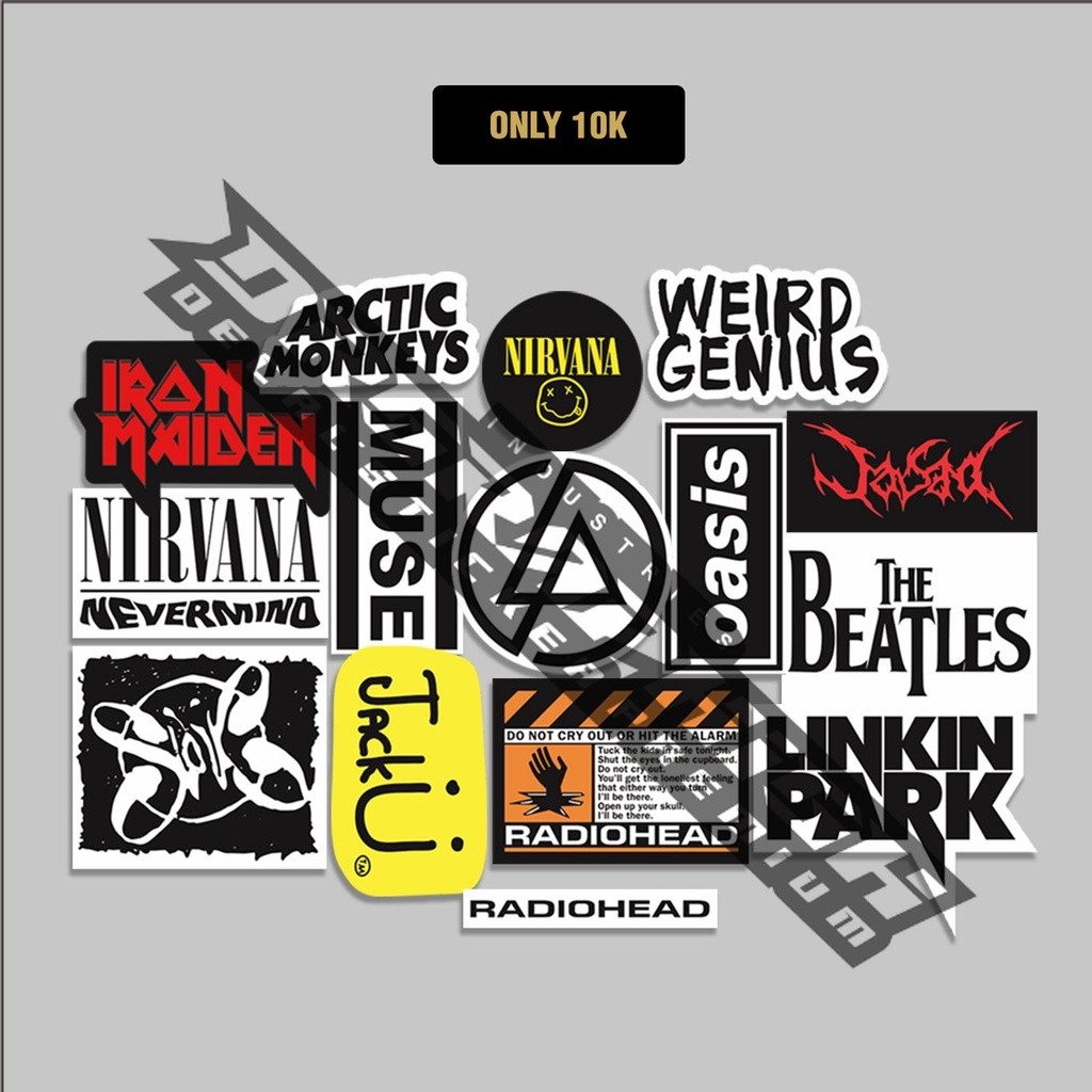 

STIKER PACK - 15pcs BAND POP ROCK - STIKER AESTHETIC LAPTOP, AKSESORIS HP, ANTI AIR, MOTIF, HELM