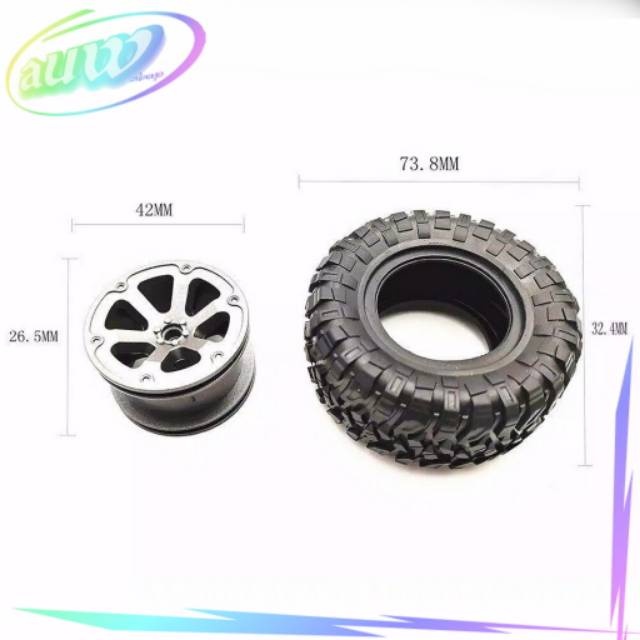 LJ53IK RC Truck Ban & velg roda wpl B1 B14 C24 C34 upgrade ban besar