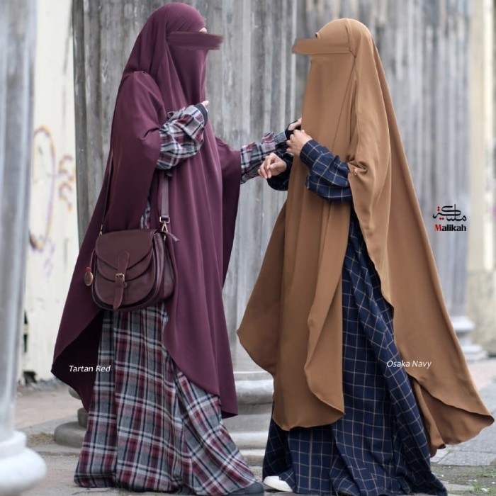 ✨LARIS✨ -AMBER Gamis Abaya - Abaya Malikah #ayranashwa #malikah - XL tartan red