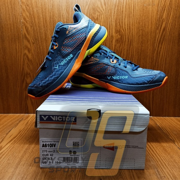 Sepatu Badminton Victor A610IV (Midnight Blue) 100% ORIGINAL - 39