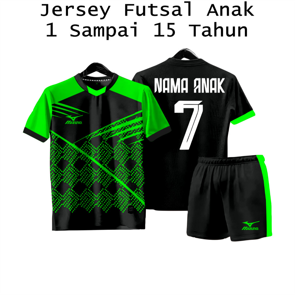 Baju Bola Sablon Nama + Nomor Jersey Futsal Custom Anak Anak Jersey Bola Custom Nama Anak S08