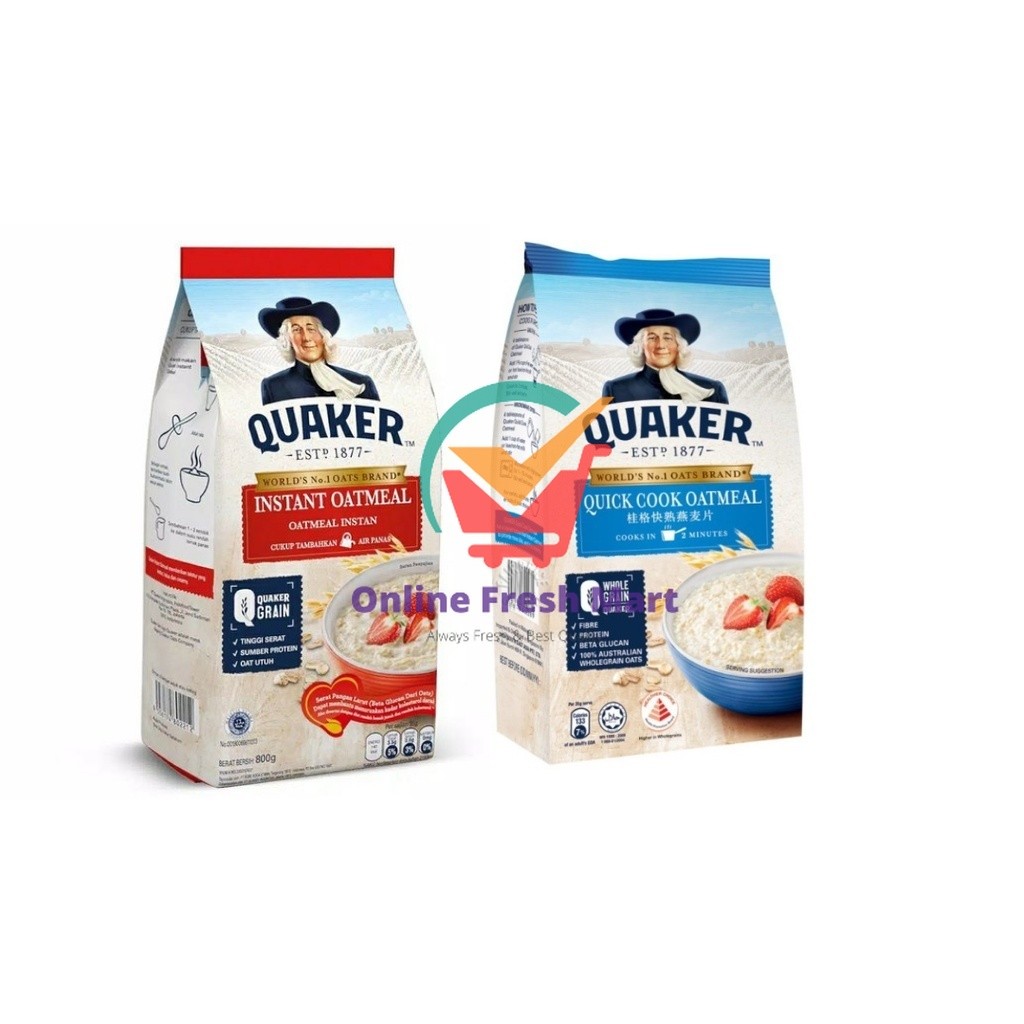 

Quaker Oatmeal Instant & Quick Cooking 800g - Online Fresh Mart Denpasar