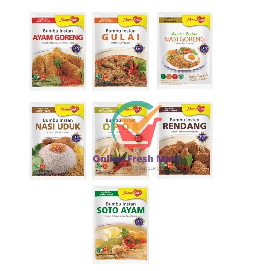 

Mamasuka Bumbu Dapur Masak Instan Ayam Goreng Gulai Soto Nasi Uduk Opor Rendang - Online Fresh Mart Denpasar