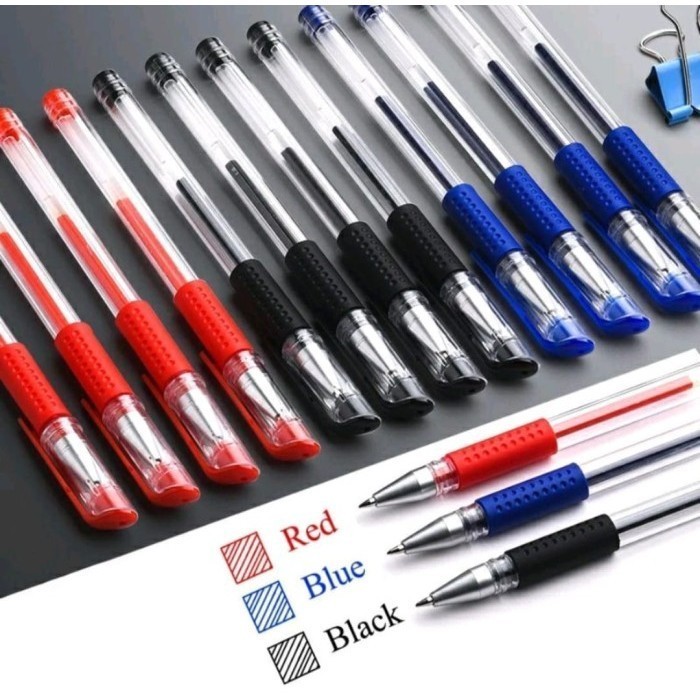

Pulpen Gel 0.5mm Standard Pena Tinta Gel Alat tulis Stationary Warna Hitam Biru Merah