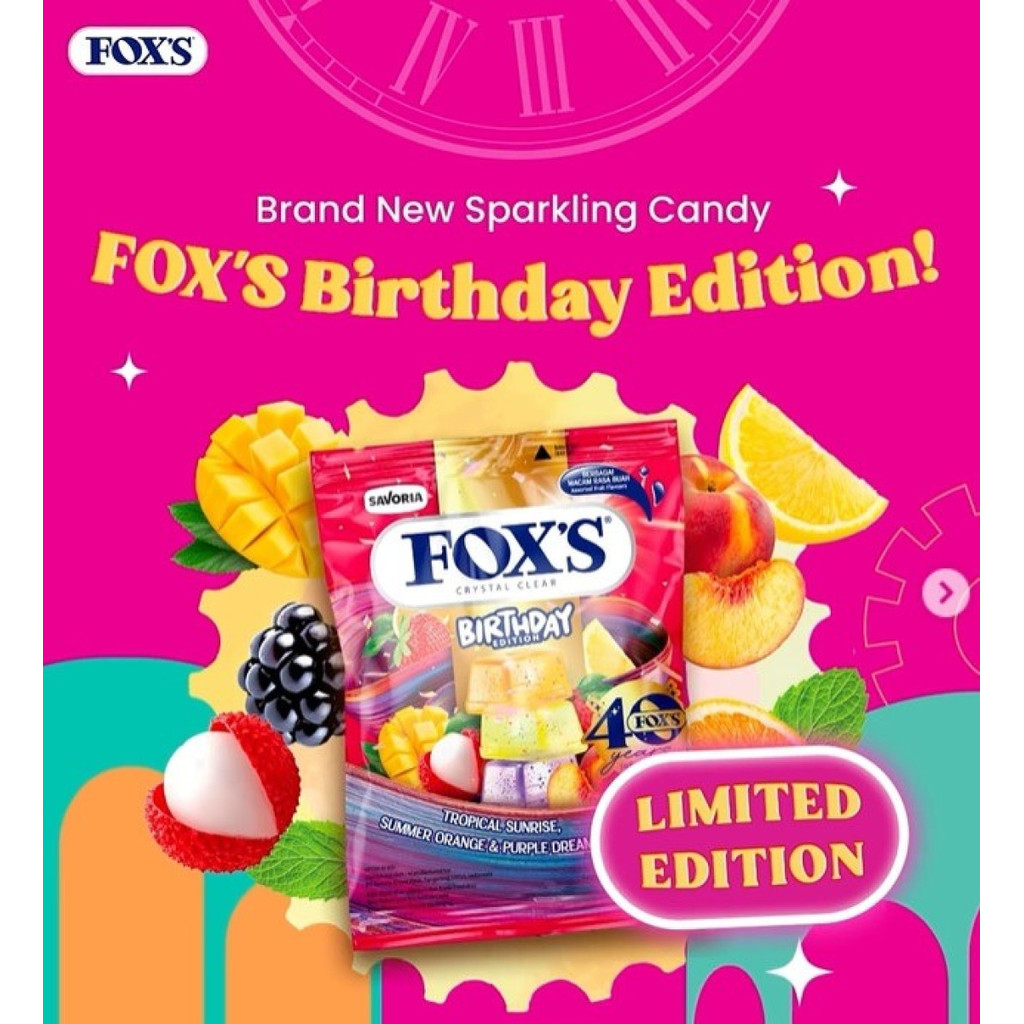 

FOX'S Crstal Clear Candy Birthday Edition Permen Buah 80gr