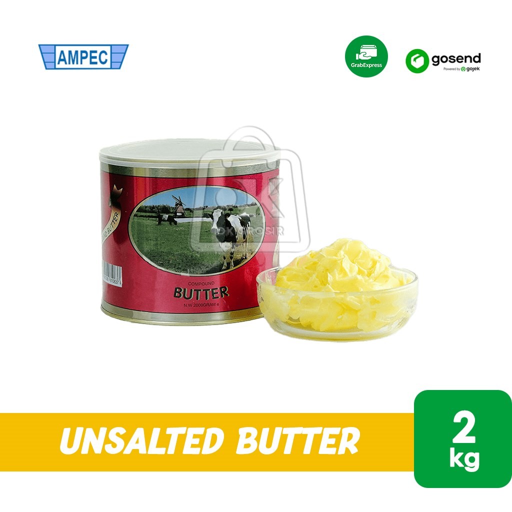 

Mentega Tawar AMPEC Unsalted Butter Kaleng 2kg (KHUSUS INSTANT)