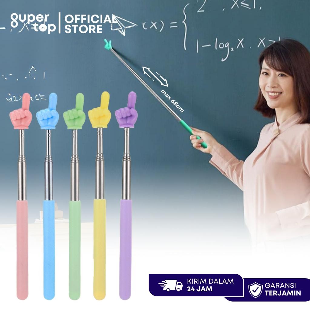 

Tongkat Penunjuk Teleskopik Motif Jari Tongkat Tunjuk Papan Tulis Tongkat Mengajar Guru
