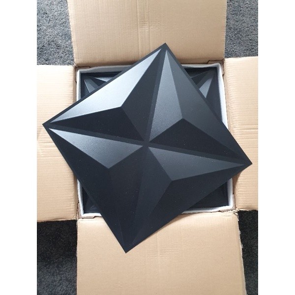 WALLFORM - D003 Black Wall Panel 3D PVC Wallpaper Dinding Wallpanel