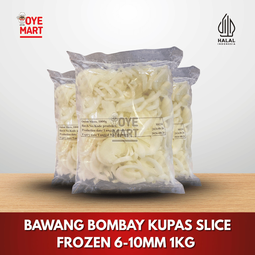 

BAWANG BOMBAY KUPAS SLICE BEKU 8-10MM 1KG