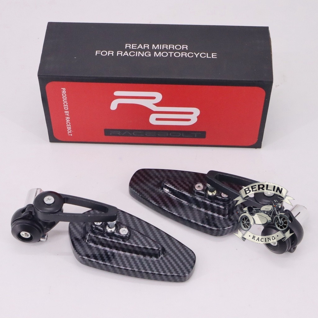Spion Jalu Oval Carbon 100% Anti Karat Spion Bar End Universal Motor Spion Motor Spion Beat Spion Va