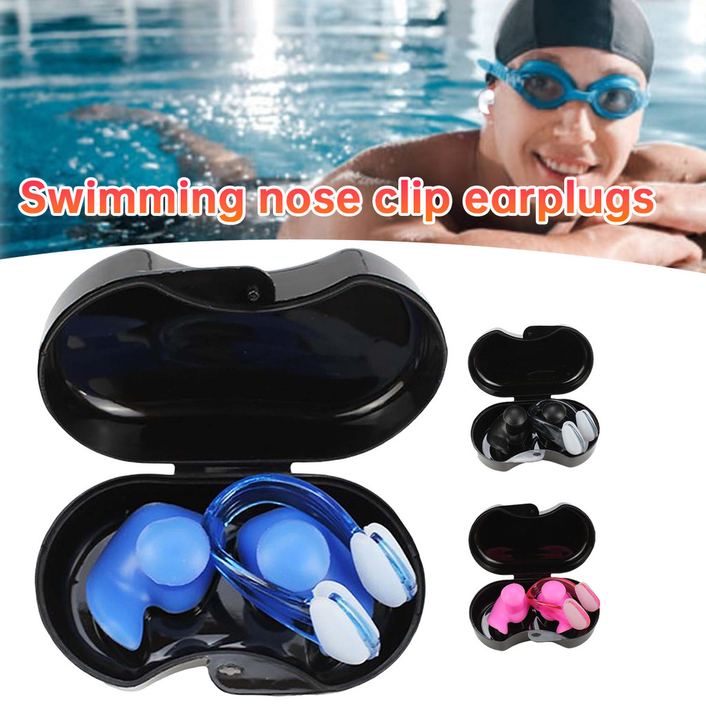 1set penutup telinga renang anti air Ringan dan mudah digunakan Penyumbat telinga renang berbahan si
