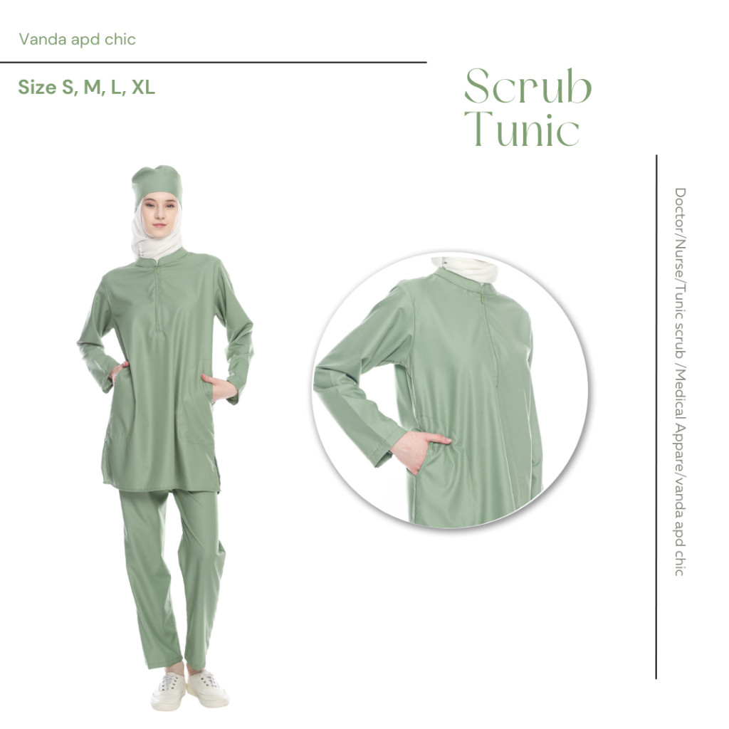 C8 BAJU OKA TUNIK/BAJU JAGA/BAJU PERAWAT/SERAGAM DOKTER/SCRUB MEDIS JUMBO