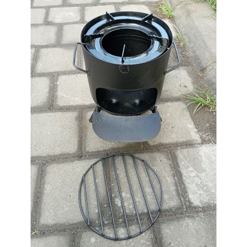 Kompor tungku kayu bakar serbaguna alat panggang portabel bbq grill