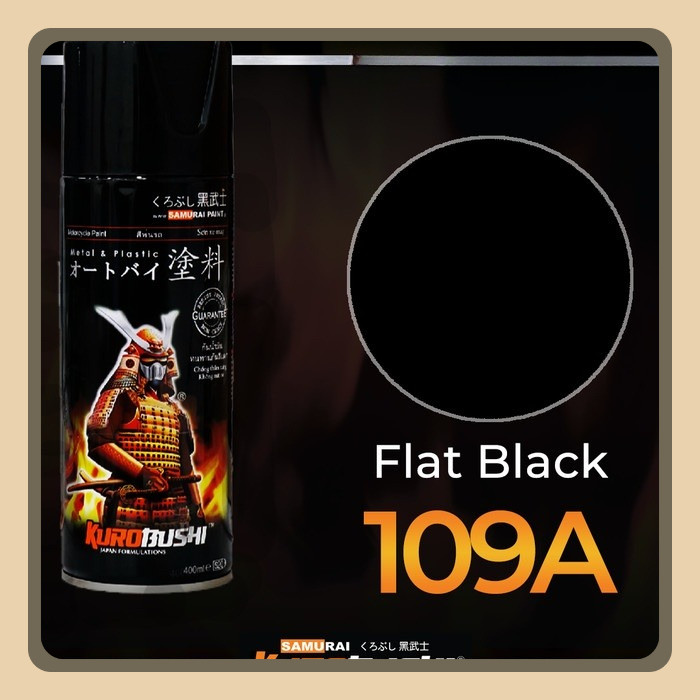 Samurai Paint Flat Black 109A Hitam Doff #109A