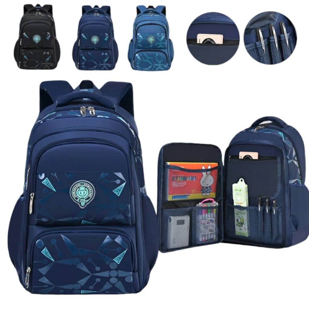 MADARSHOP  Tas Sekolah Anti Air = Tas Punggung Anak - Tas Ransel Anak Sekolah SD SMP SMA - Tas Impor