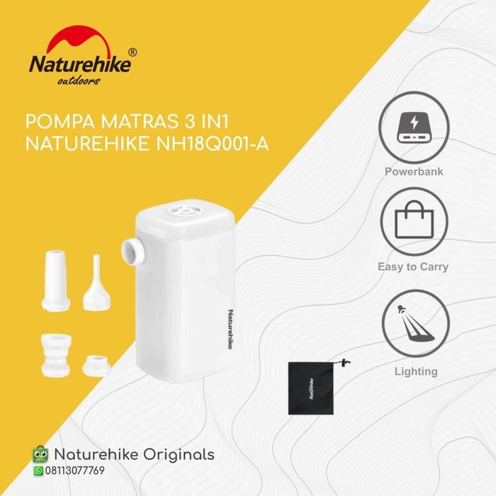 POMPA MATRAS 3 IN1 NATUREHIKE NH18Q001-A ELEKTRIK BATERAI SLEEPING PAD - NH18Q001-A