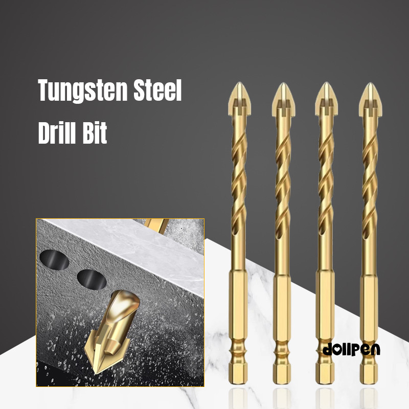 Mata Bor Baja Tungsten Mata Bor Ubin Keramik Beton Mata Bor Silang Kekerasan Tinggi /dollpen