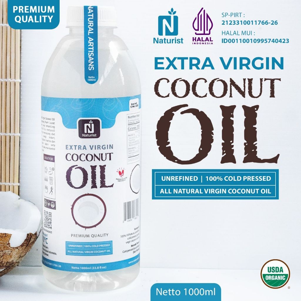 

Terlaris NATURIST VCO 1000ml Minyak Kelapa Murni Virgin Coconut Oil Premium Coconut Oil Asli 100% - 1L