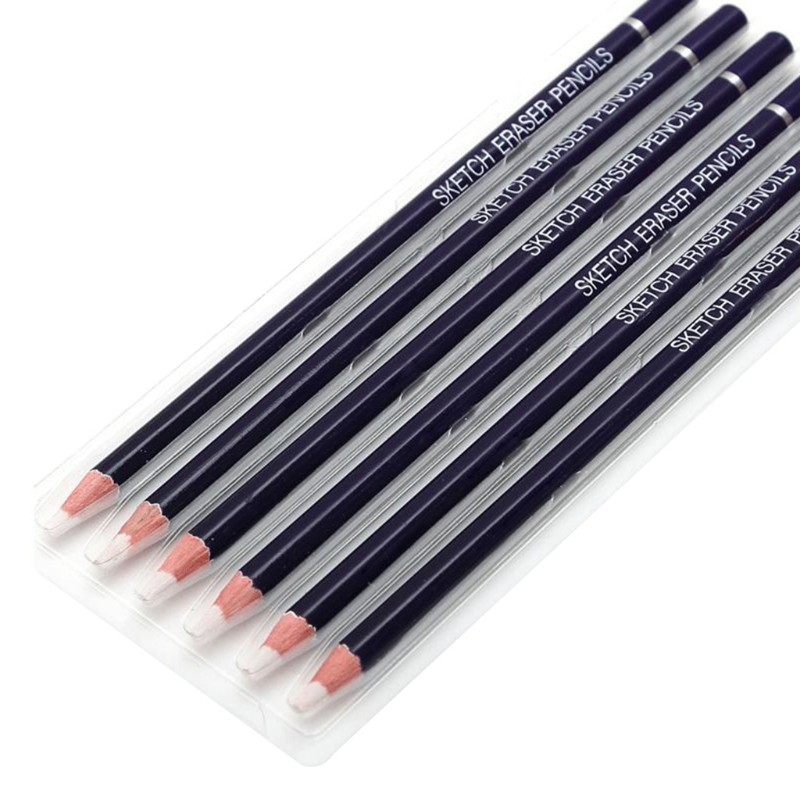 

6PCS Artist Eraser Pencils Sketch Pencil Eraser Drawing Pen-Style Erasers Ideal for Artist Beginners Home School Office