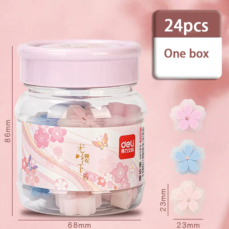 

24 PCS Eraser Cherry Blossom Erasers Cute Erasers for Pencils Bulk Erasers for Artists Flower Erasers Korean Kawaii Stationery