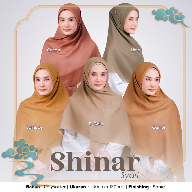 Jilbab Segiempat Sinar Syar’i 130cm X 130cm  | Jilbab Pesta Jumbo