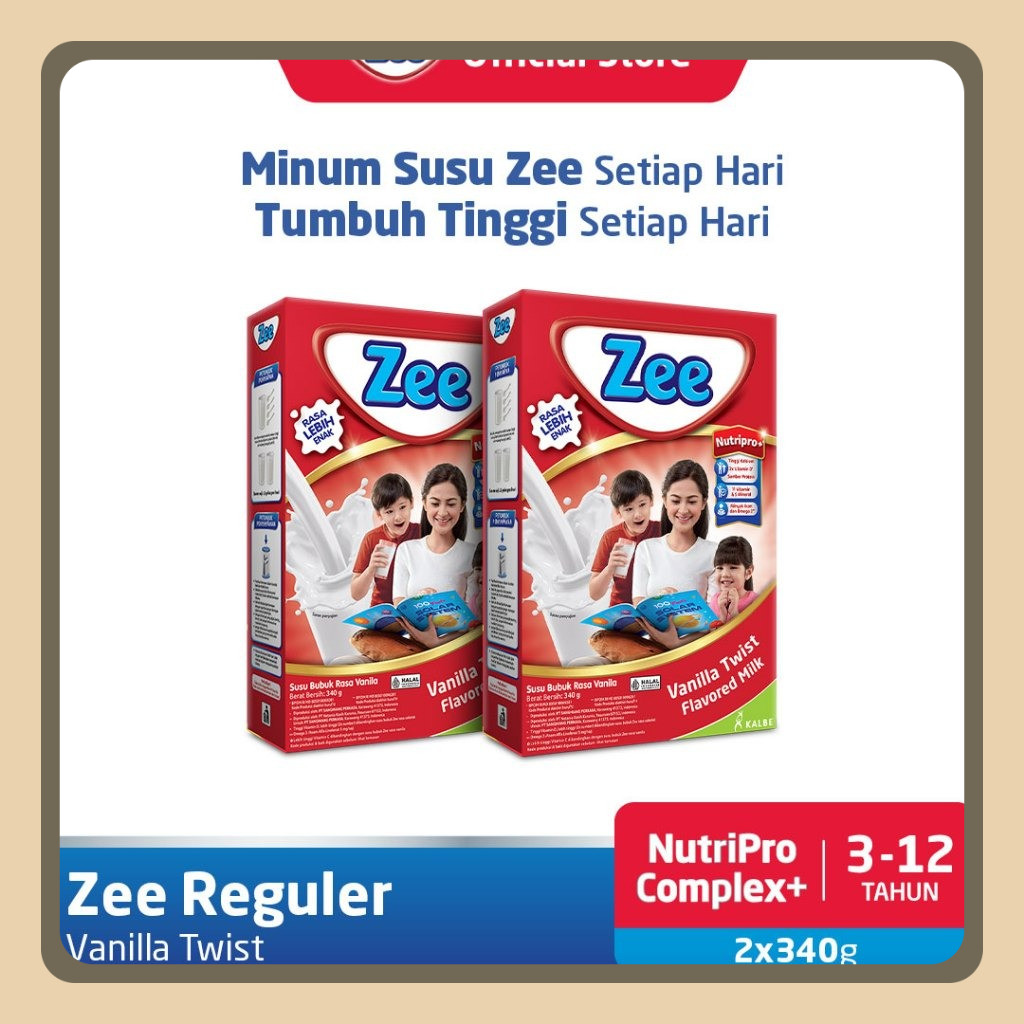 

Zee Reguler Vanilla Twist Milk 340gr (2pcs)