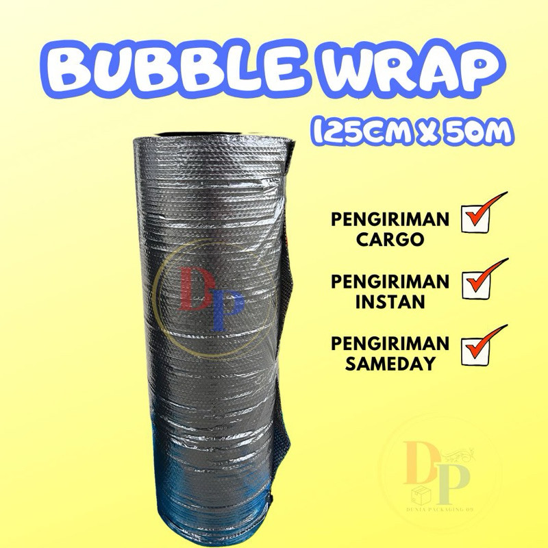 

Bubble Warp HITAM1 Roll 125cm x 50m Alat Perlindungan Paket Produk Waterproof 2.4 kgCO