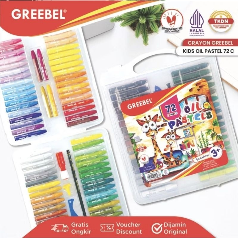 

GREEBEL Crayon 72 warna / Oil Pastel Greebel 72 Warna