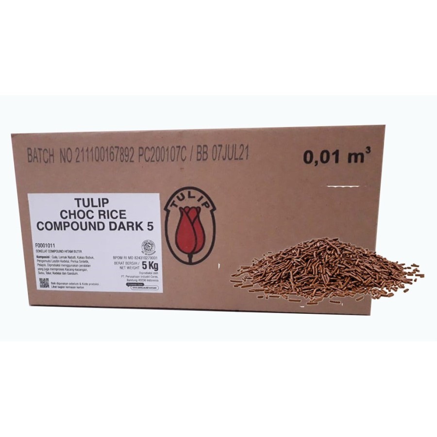 

Tulip chocorice meses dark 5kg meises hagelslag dark chocolate coklat